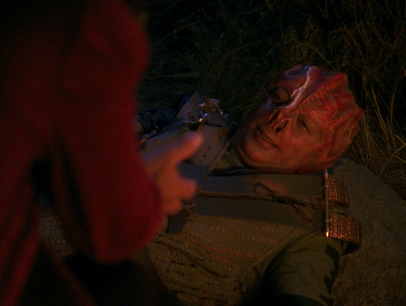 The Tamarian captain wants to learn a story from Picard, even as he is dying.