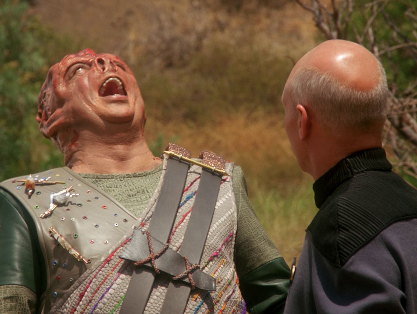 Picard finally understands one Tamarian sentence, and the Tamarian captain rejoices!